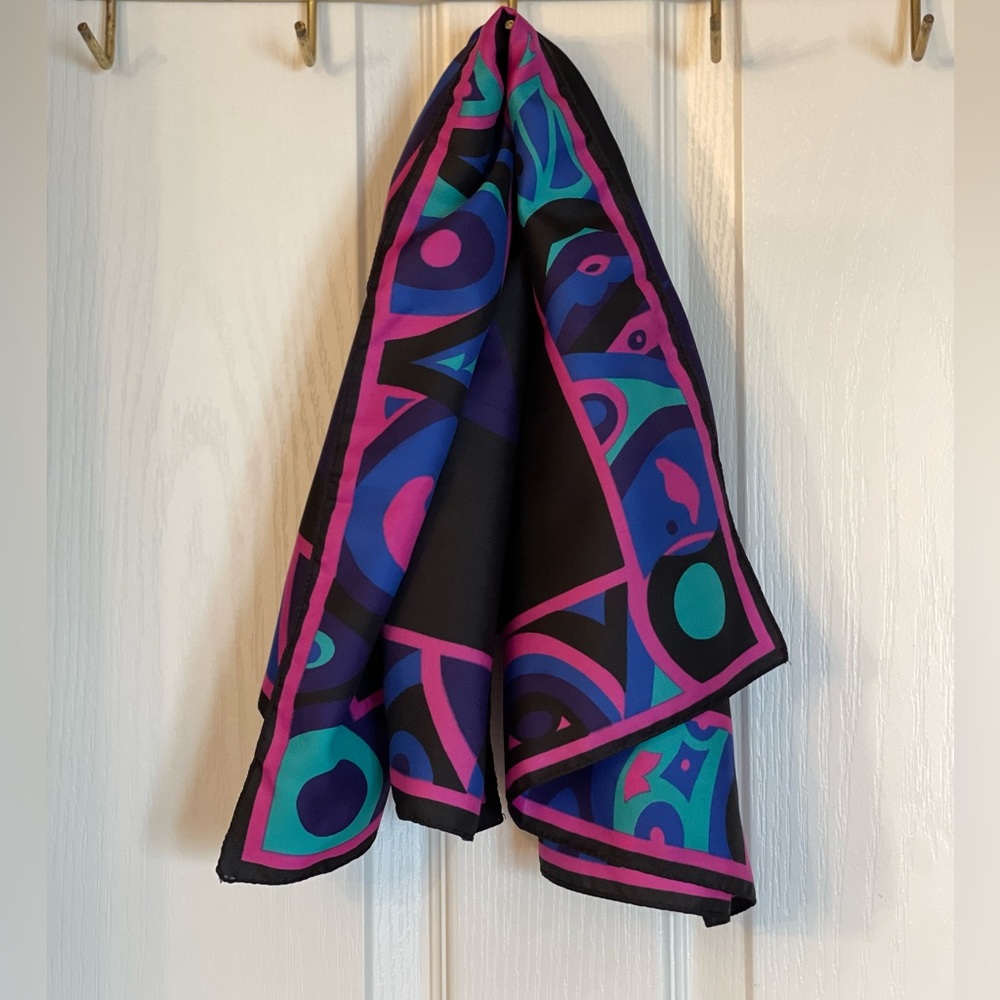 Pierre Cardin Paris Colorful Abstract Print Scarf